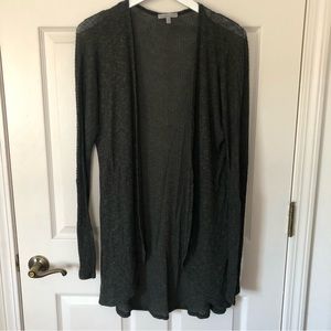 Charlotte Russe Dark green-grey long lightweight cardigan